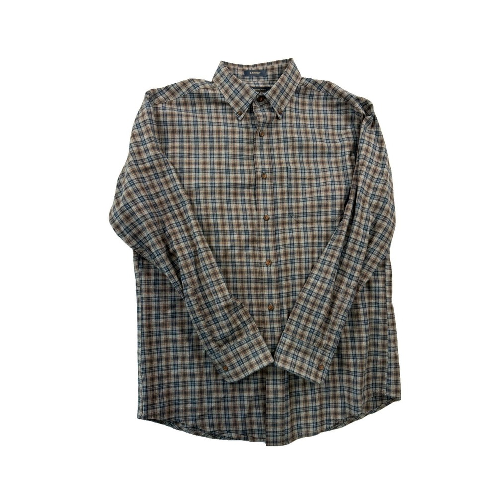 Pendleton Landry Flannel Button Down Mens Medium Cotton Wool Lightweight Airy
